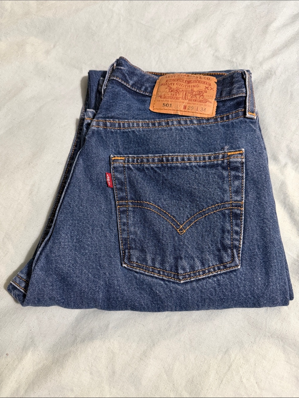 Vintage Levi's 501 Men's Straight Jeans in Blue Denim 29x34